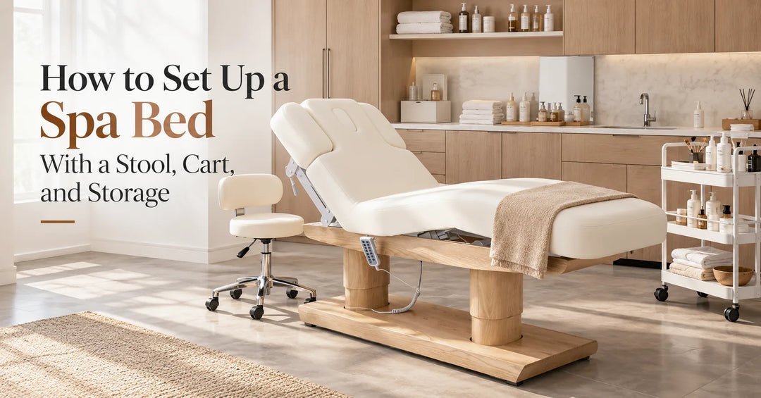 How to Match a Spa Bed With a Stool, Cart, and Storage
