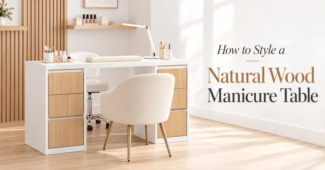 How to Style a Natural Wood Manicure Table