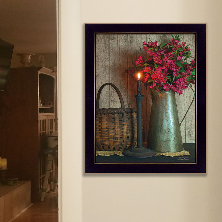 18" x 14" Framed Printed Wall Art, Floral Still Life Canvas Print