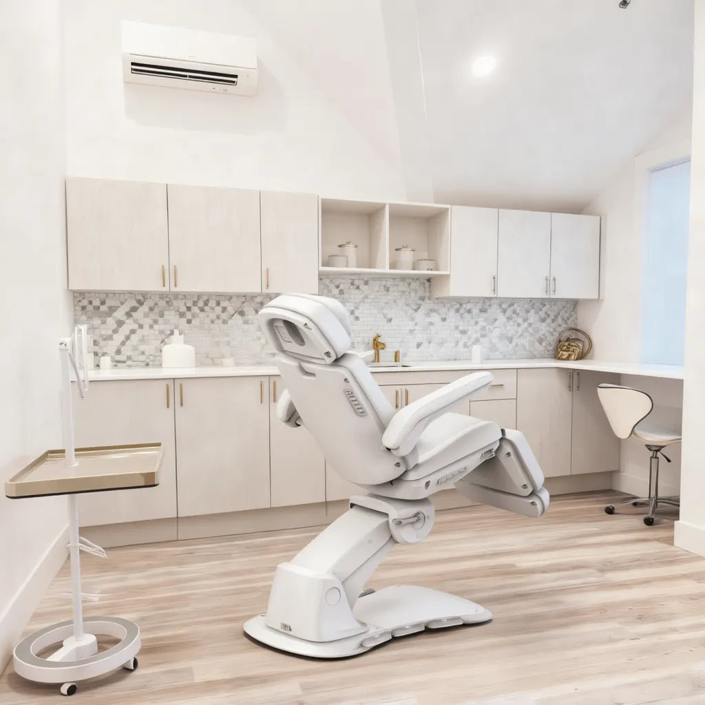 Segovia electric facial bed treatment table white