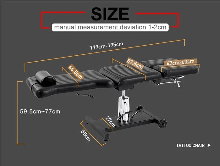 TATARTIST Hydraulic Split-Leg Tattoo Client Chair with 360° Swivel