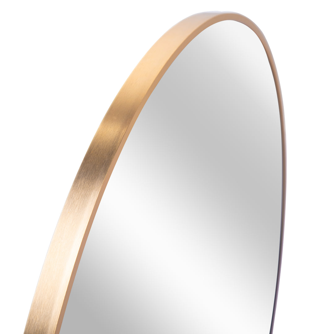 36" Gold Metal Framed Round Wall Mirror