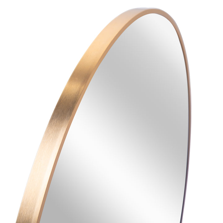 36" Gold Metal Framed Round Wall Mirror