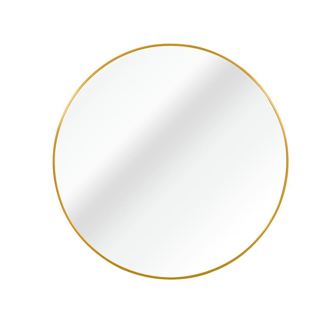 36" Gold Metal Framed Round Wall Mirror