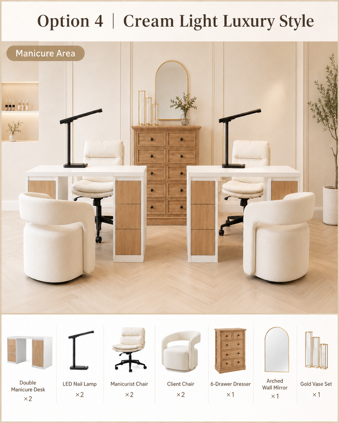 Cream Light Luxury Style — Manicure Area