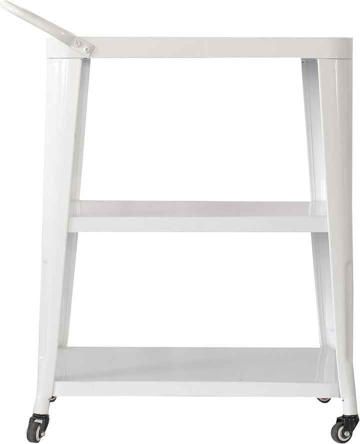 3-Tier White Metal Utility Cart for Salon &amp; Spa Supplies