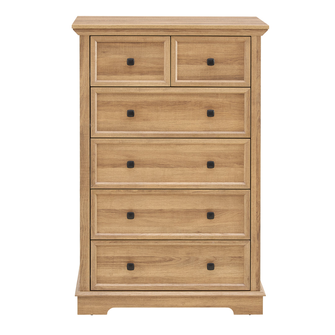 Oak 6-Drawer Salon Storage Cabinet