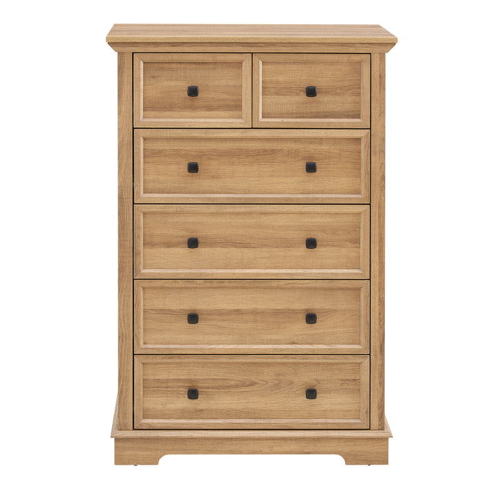 Oak 6-Drawer Salon Storage Cabinet