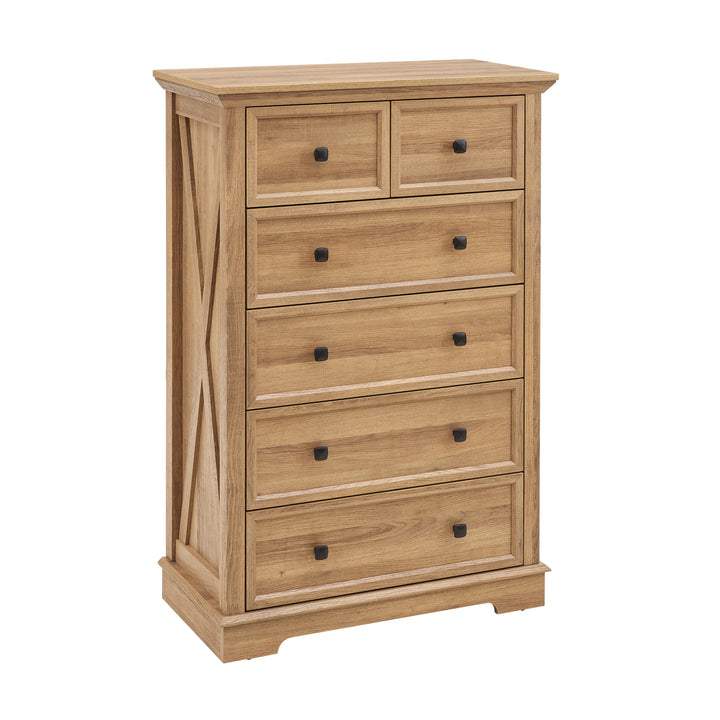 Oak 6-Drawer Salon Storage Cabinet