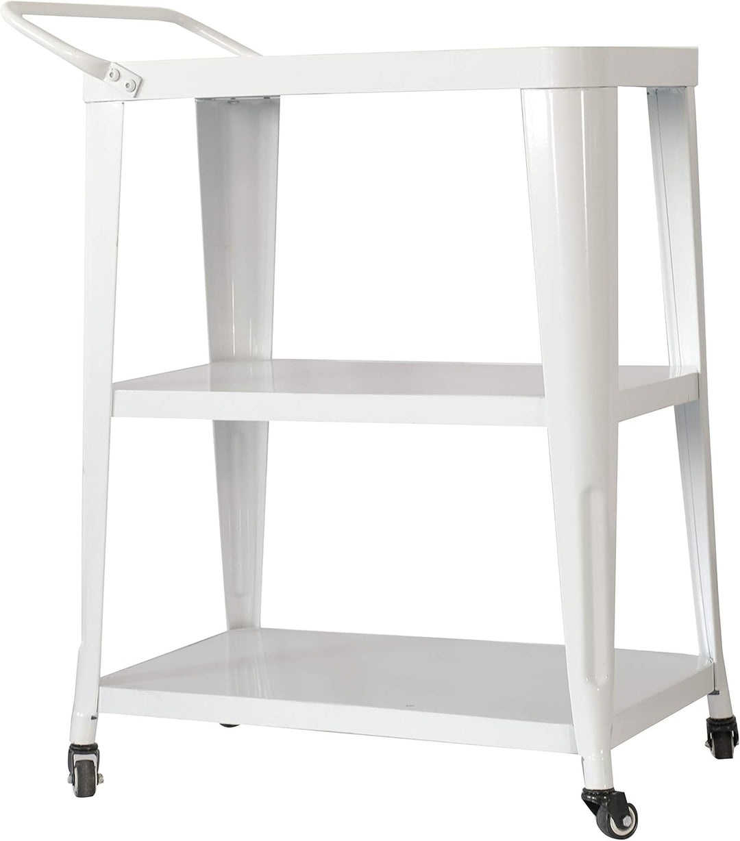 3-Tier White Metal Utility Cart for Salon &amp; Spa Supplies