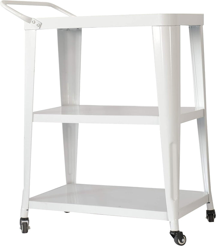 3-Tier White Metal Utility Cart for Salon &amp; Spa Supplies