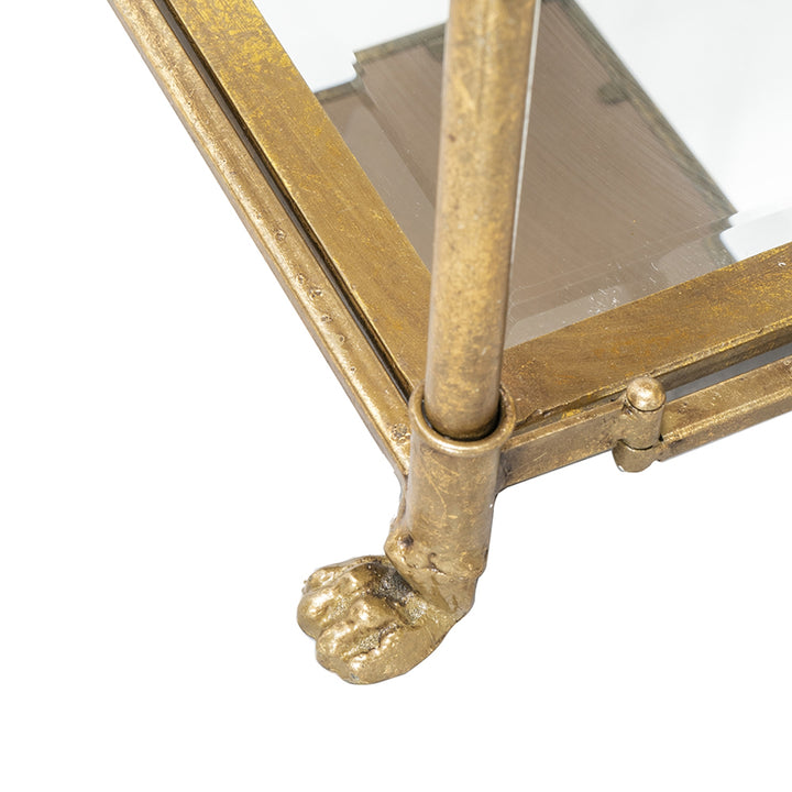 Antique Gold 6-Tier Mirrored Salon Display Shelf