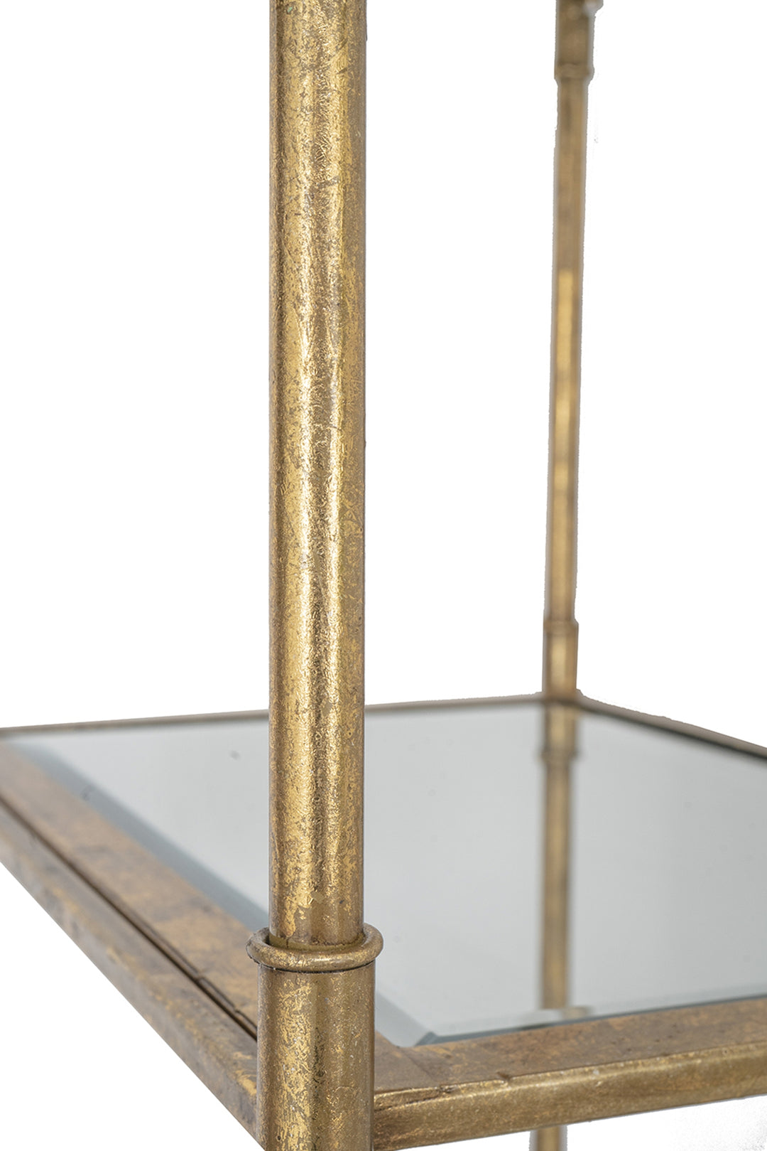 Antique Gold 6-Tier Mirrored Salon Display Shelf