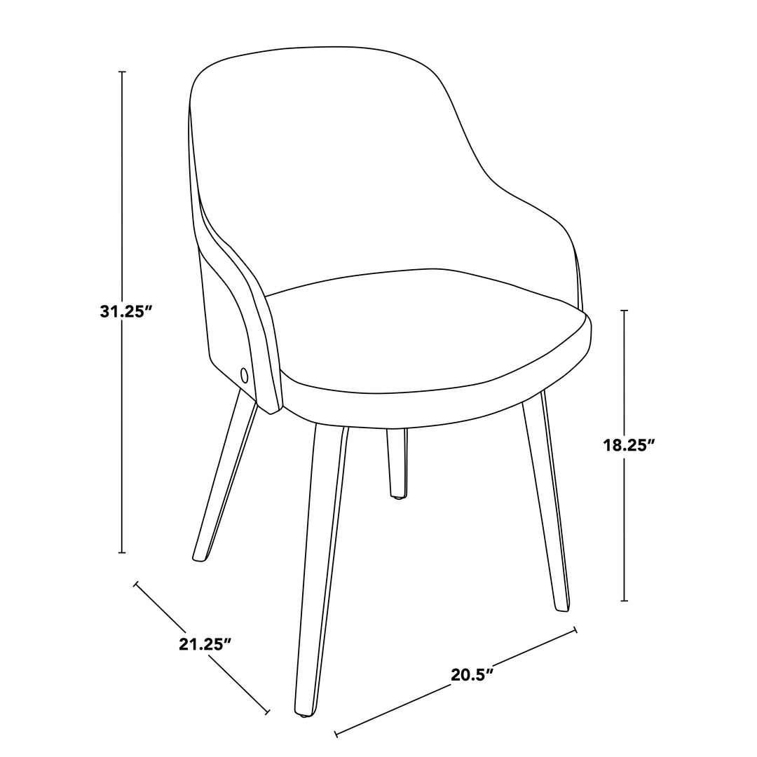 Cream Fabric Salon Accent Chair with Walnut Wood Frame