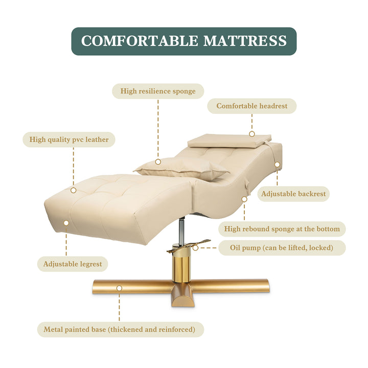 Velton adjustable curved eyelash bed facial bed