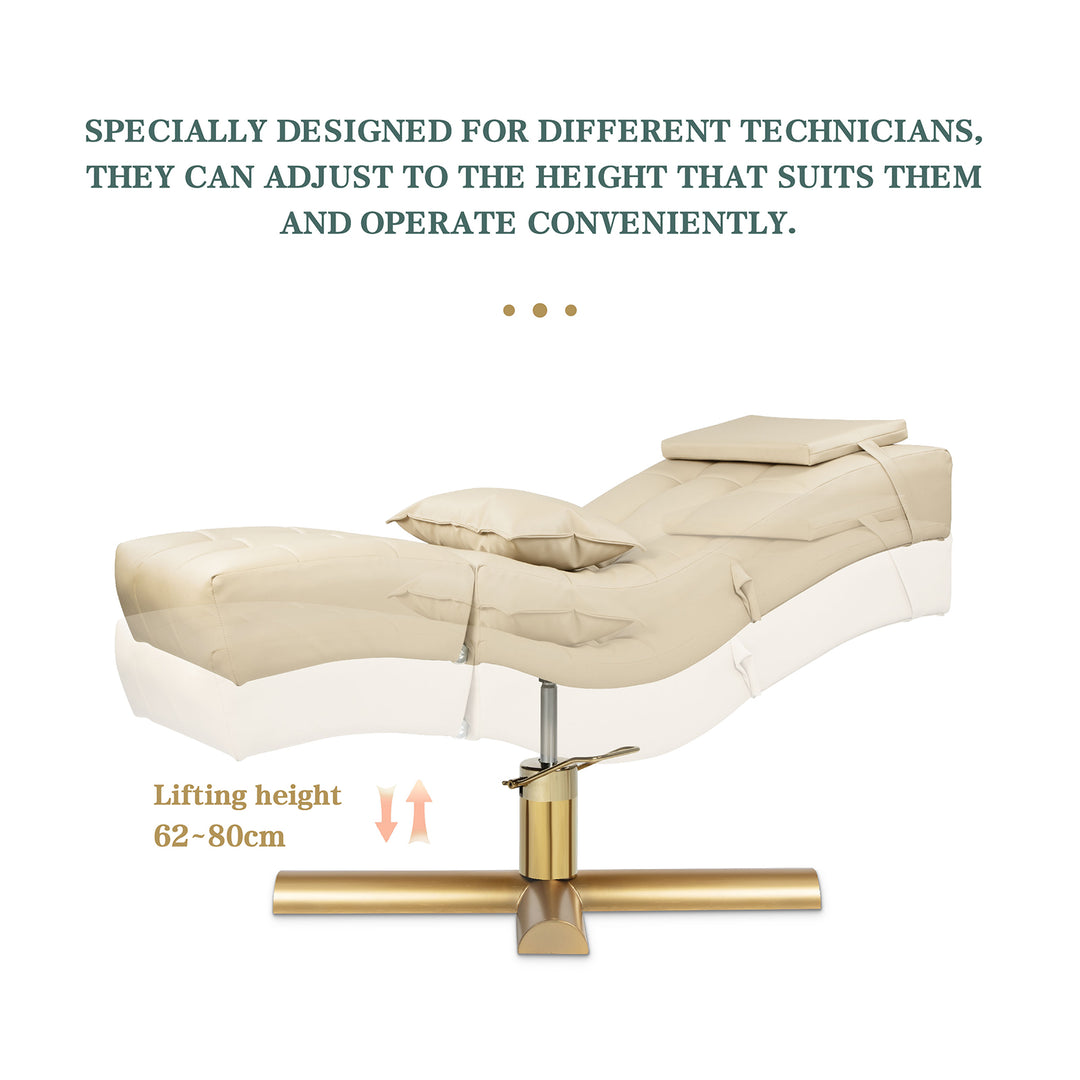 Velton adjustable curved eyelash bed facial bed