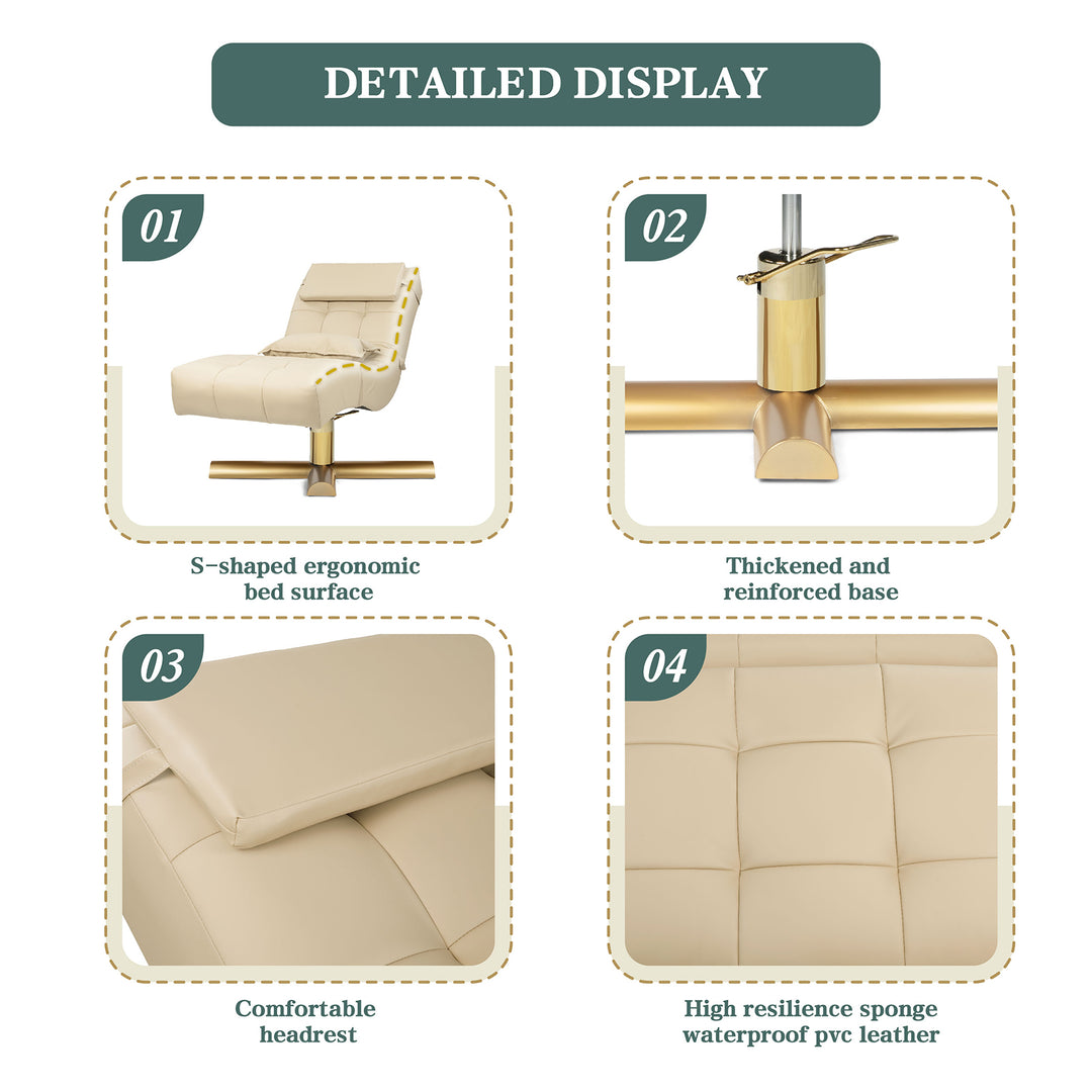 Velton adjustable curved eyelash bed facial bed