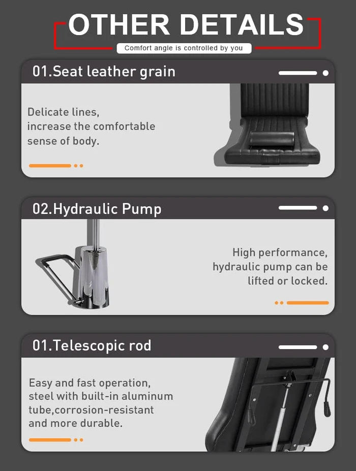 TATARTIST Hydraulic Split-Leg Tattoo Client Chair with 360° Swivel