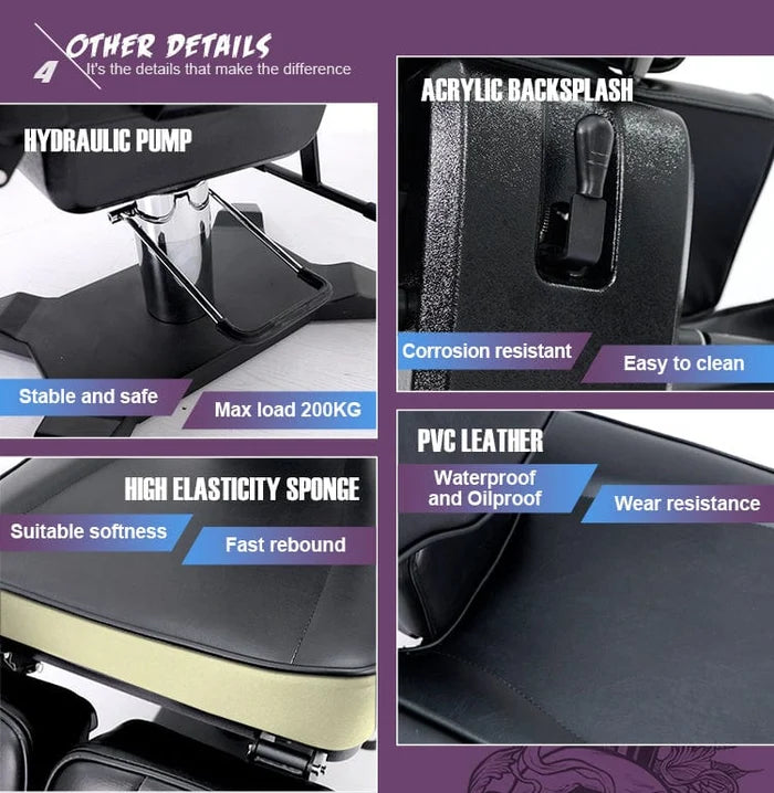 TATARTIST TA-TC-604 Hydraulic Tattoo Client Chair with 360° Swivel
