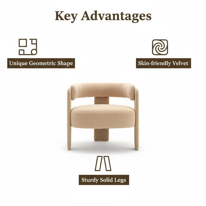 Khaki Velvet Salon Accent Chair