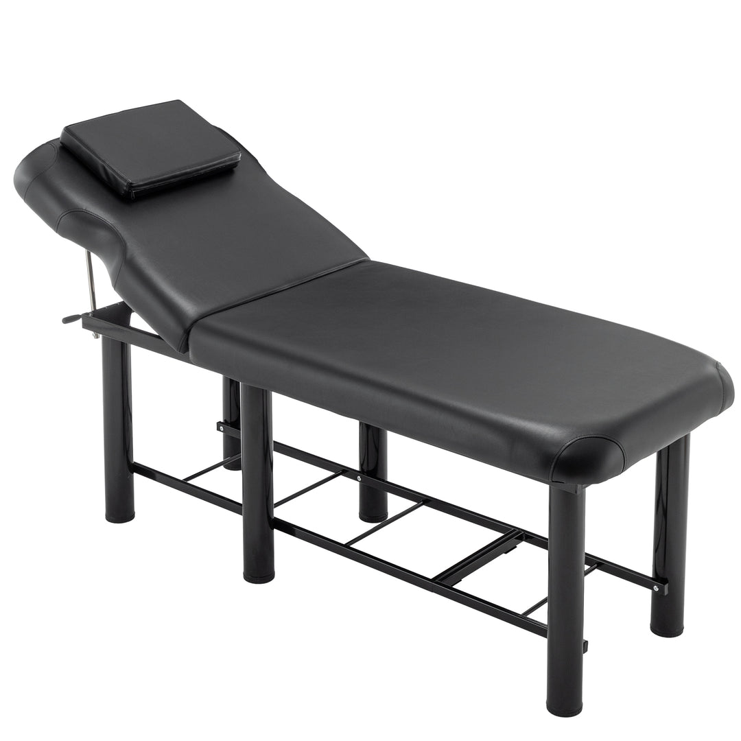 Professional Massage Table Adjustable Backrest Black