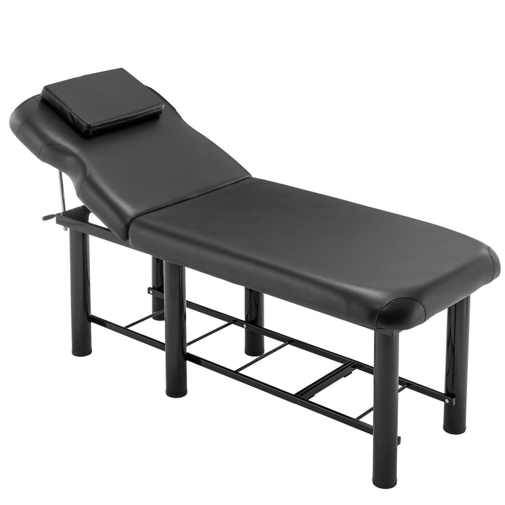 Professional Massage Table Adjustable Backrest Black