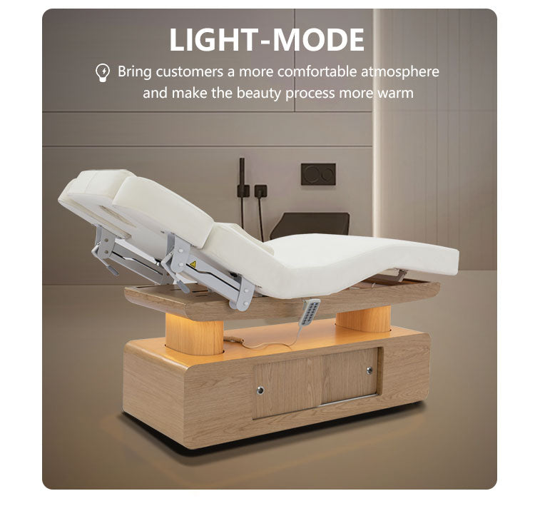 Lotos spa bed with light mode