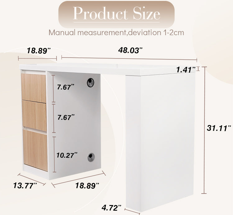 Siena I Nail Desk With Drawers