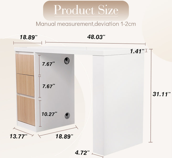 Siena I Nail Desk With Drawers