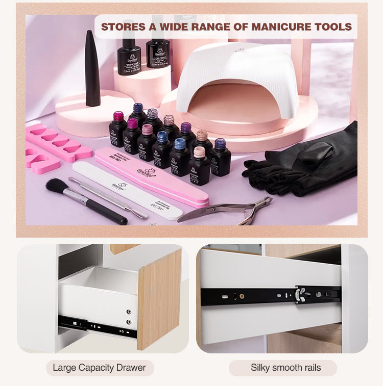 Siena I Nail Desk With Drawers