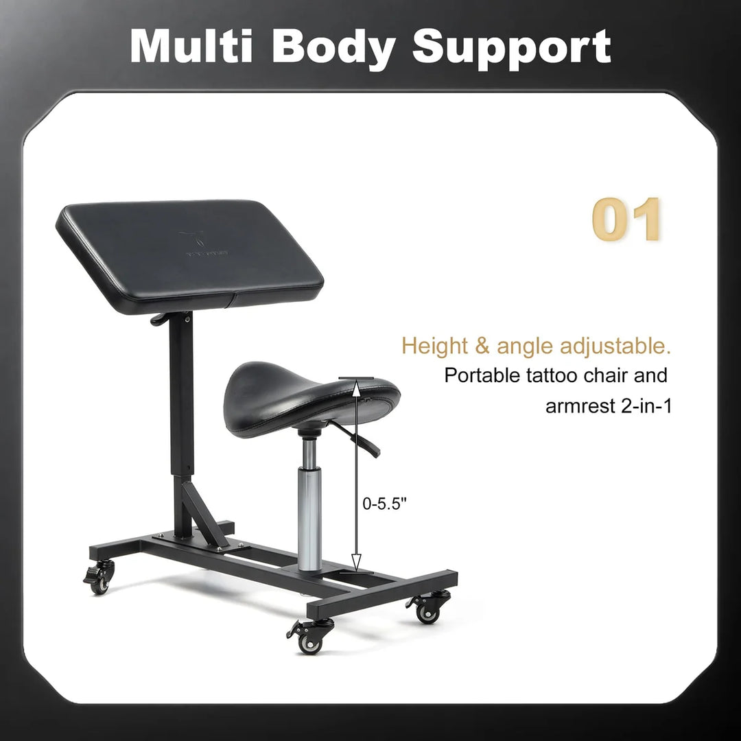 TATARTIST 2-in-1 Tattoo Armrest &amp; Artist Stool TA-AM-81