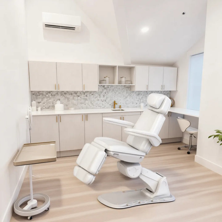 Segovia electric facial bed treatment table white