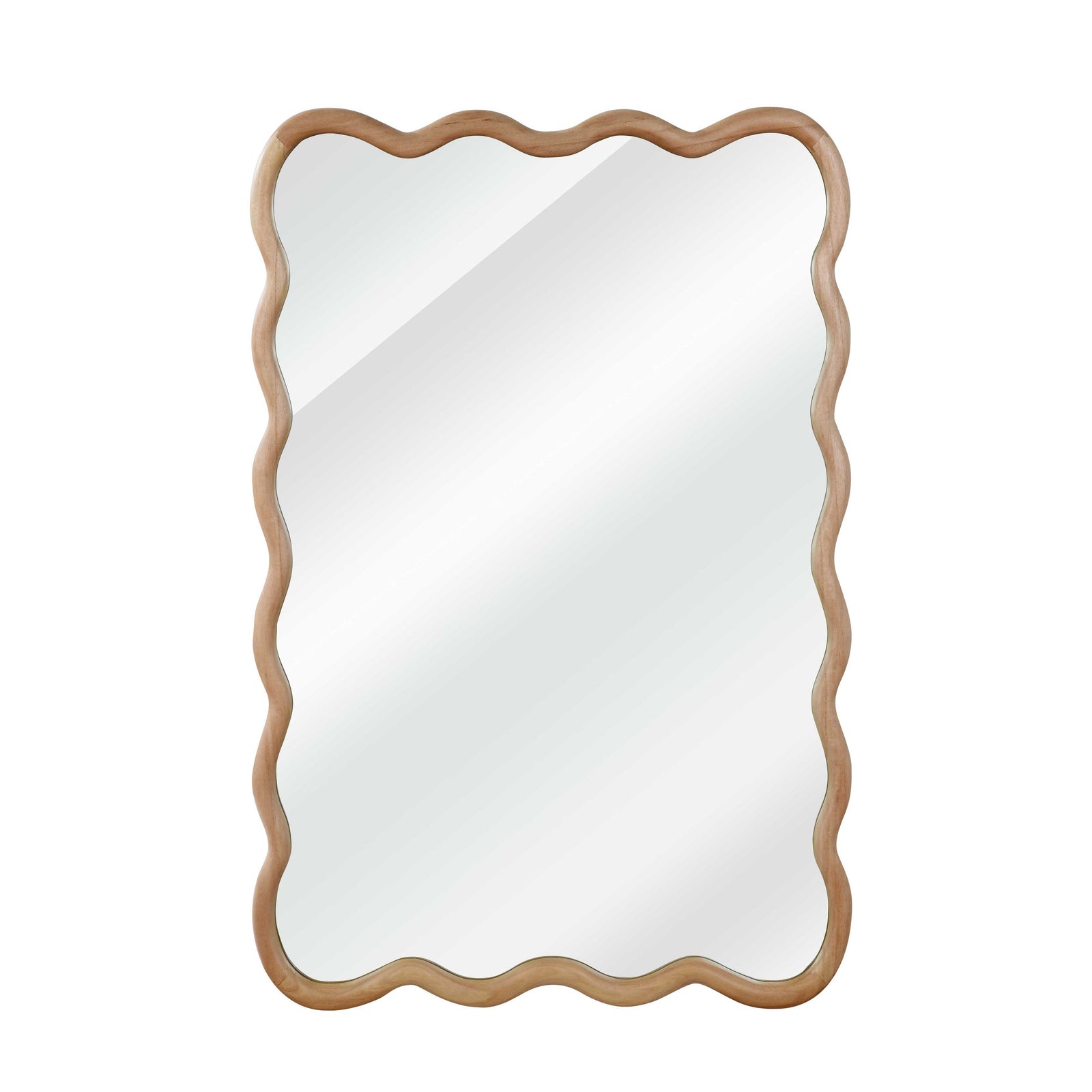 Wavy Wood Framed Wall Mirror