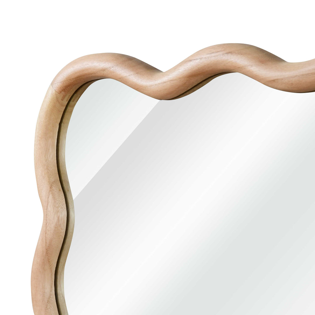 Wavy Wood Framed Wall Mirror