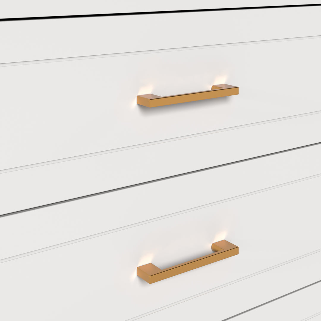 White 6-Drawer Salon Storage Cabinet with Metal Handles