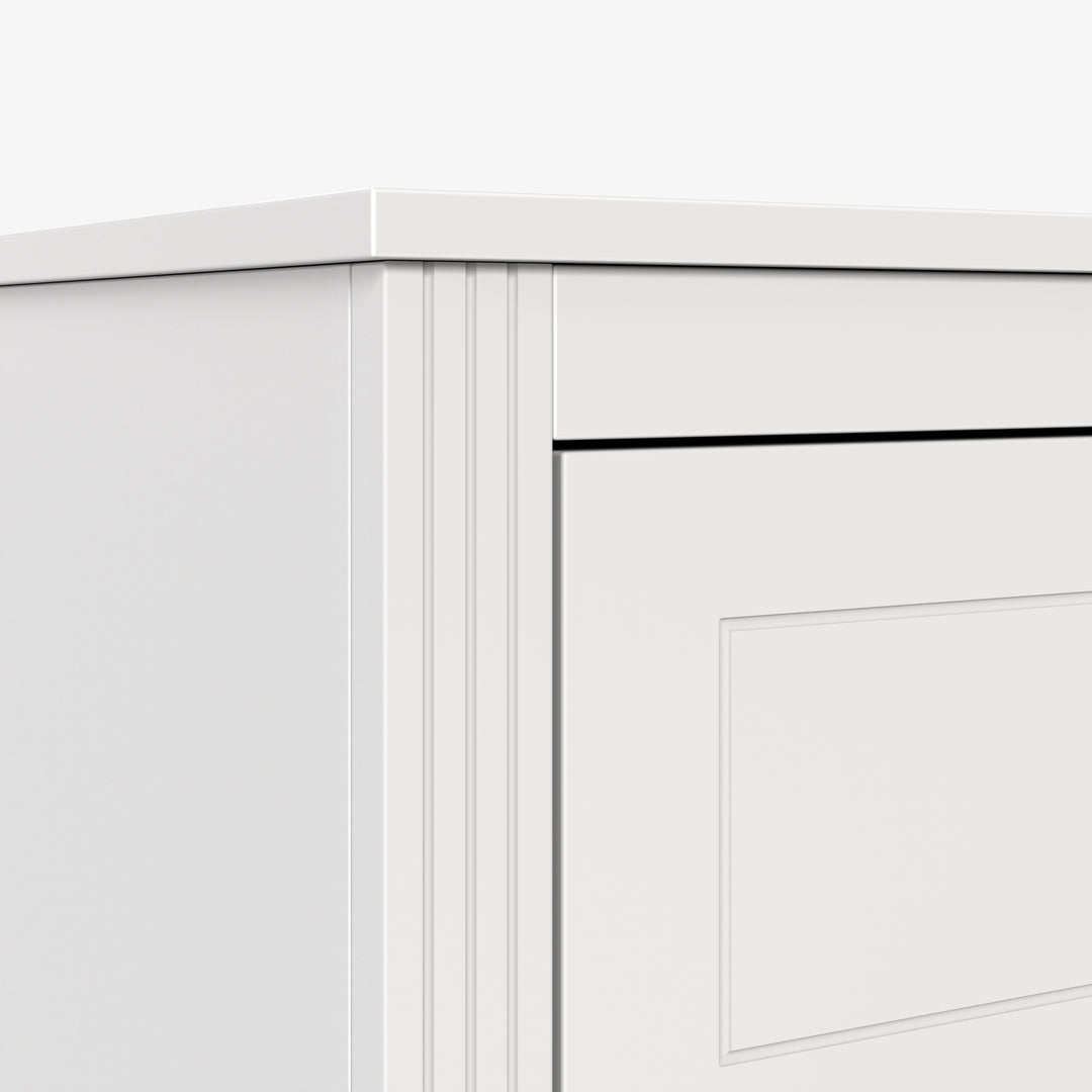 White 6-Drawer Salon Storage Cabinet with Metal Handles