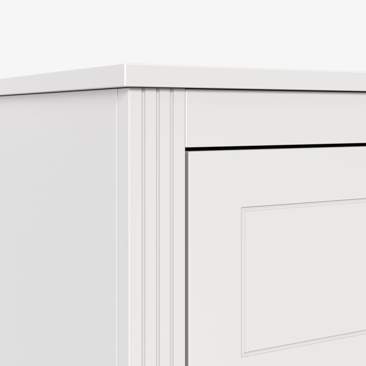 White 6-Drawer Salon Storage Cabinet with Metal Handles