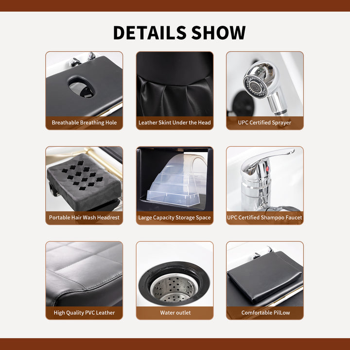 Serene Head Spa Bed shampoo bed Big Water Flow