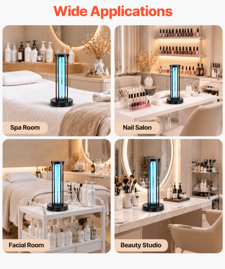 36W UV-C Ozone Sanitizing Lamp for Salon &amp; Spa Rooms