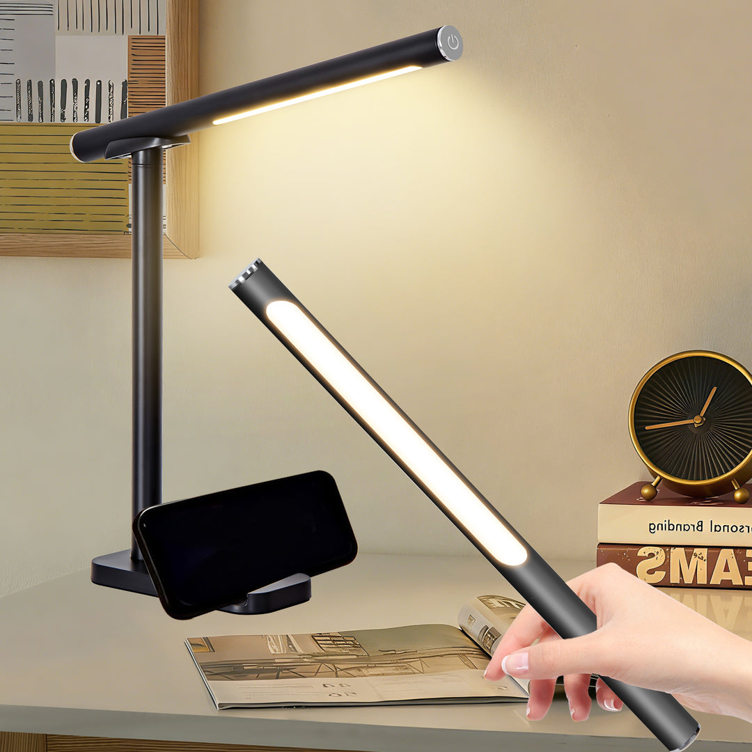 Black Adjustable LED Salon Desk Lamp with Touch Dimming