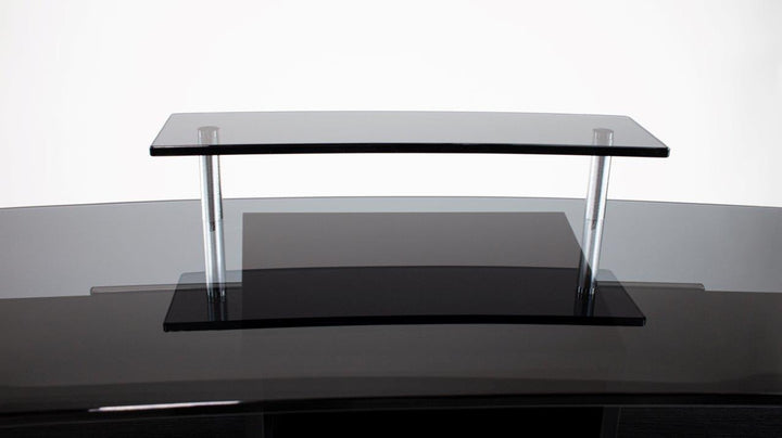 Mayakoba GLASGLOW I Modern Reception Desk, Glass Top, Integrated Storage