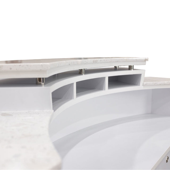 Mayakoba NAPA 弧形接待台 奢华大理石台面 灰色马赛克设计