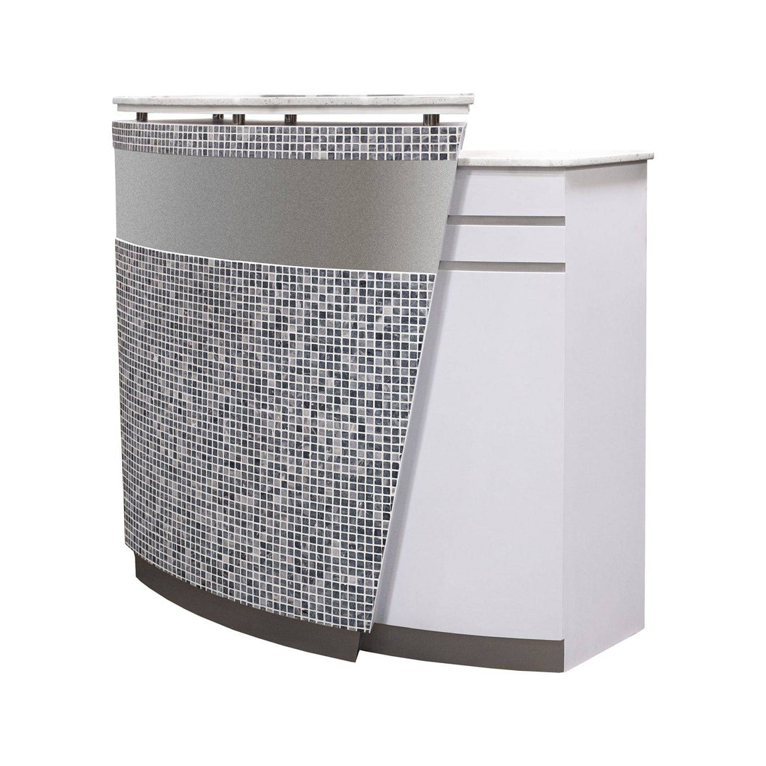 Mayakoba NAPA 弧形接待台 奢华大理石台面 灰色马赛克设计