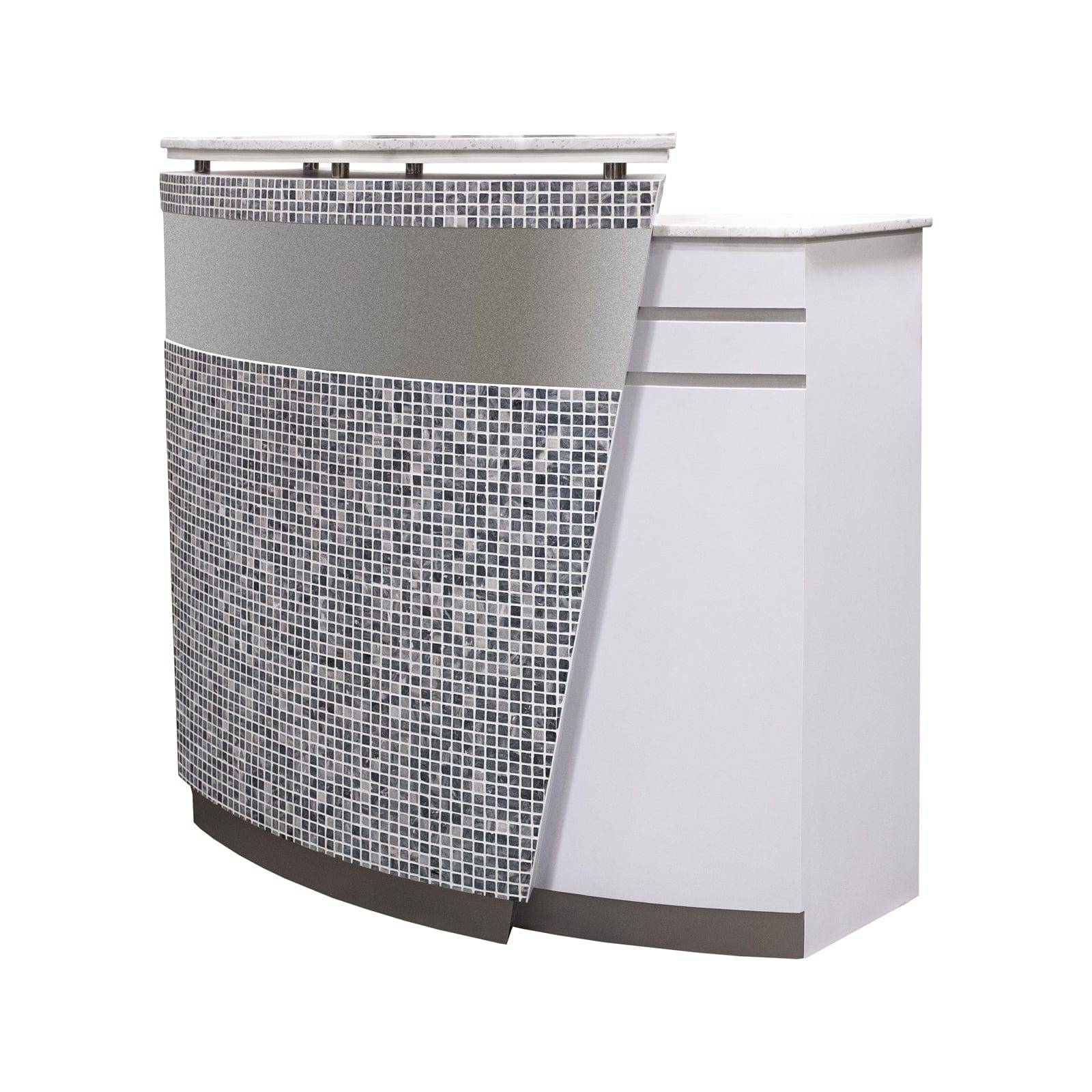 Mayakoba NAPA 弧形接待台 奢华大理石台面 灰色马赛克设计