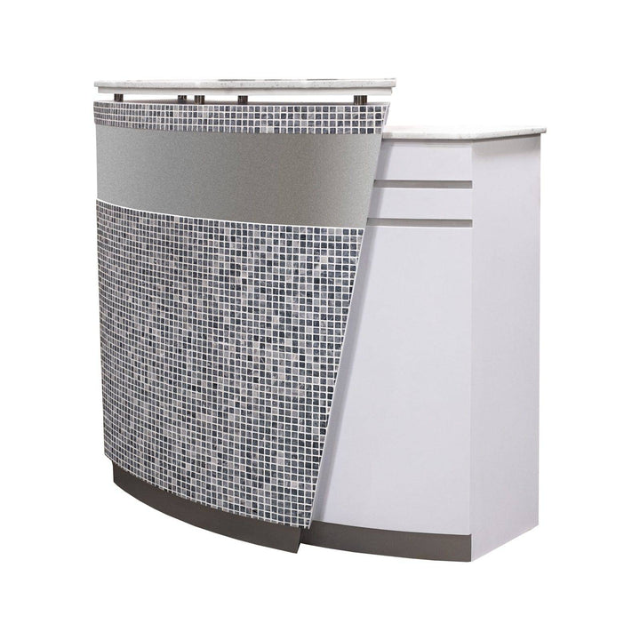 Mayakoba NAPA 弧形接待台 奢华大理石台面 灰色马赛克设计