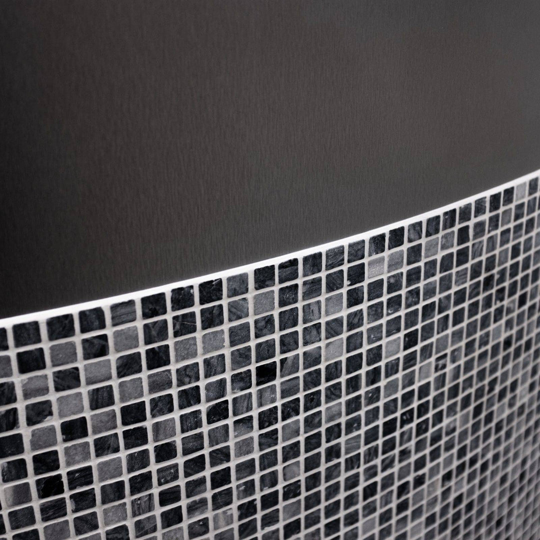 Mayakoba NAPA 弧形接待台 奢华大理石台面 灰色马赛克设计