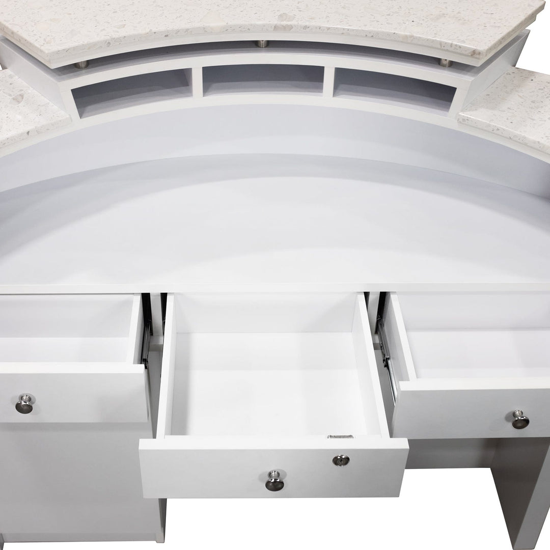 Mayakoba NAPA 弧形接待台 奢华大理石台面 灰色马赛克设计