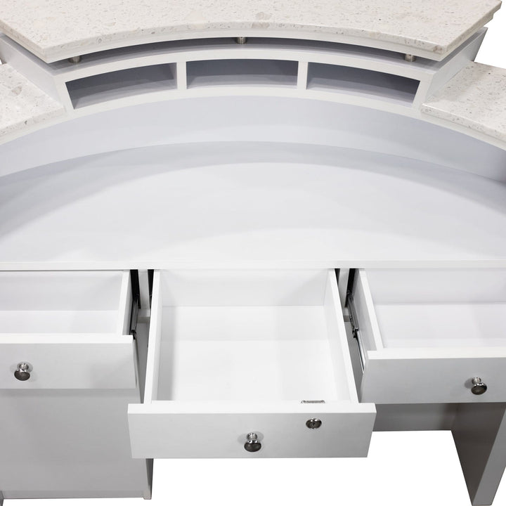 Mayakoba NAPA 弧形接待台 奢华大理石台面 灰色马赛克设计