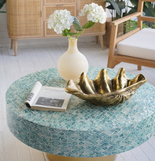 Antique Gold Shell Decorative Bowl for Salon &amp; Spa