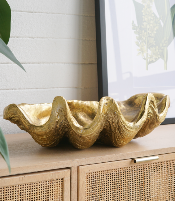 Antique Gold Shell Decorative Bowl for Salon &amp; Spa